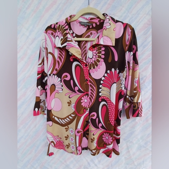 Y2K Addition Elle Floral and Paisley Blouse - Picture 1 of 6